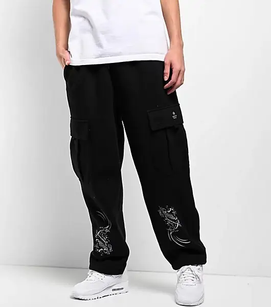 Airbrushed Koi Black Ninth Hall Fit Cargo Sweatpants